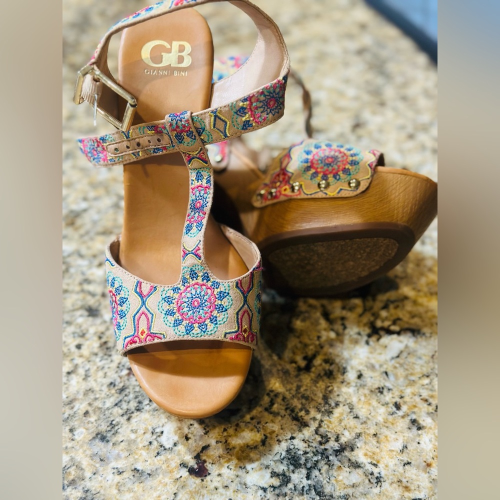 4” Multi Colored Platform Sandals - image 1